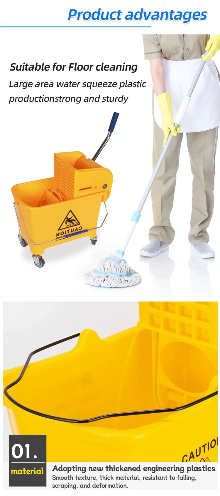 20L Hand Pressure Mop Bucket for Household And Commercial Use - Durable Cleaning Tool for Floor Care