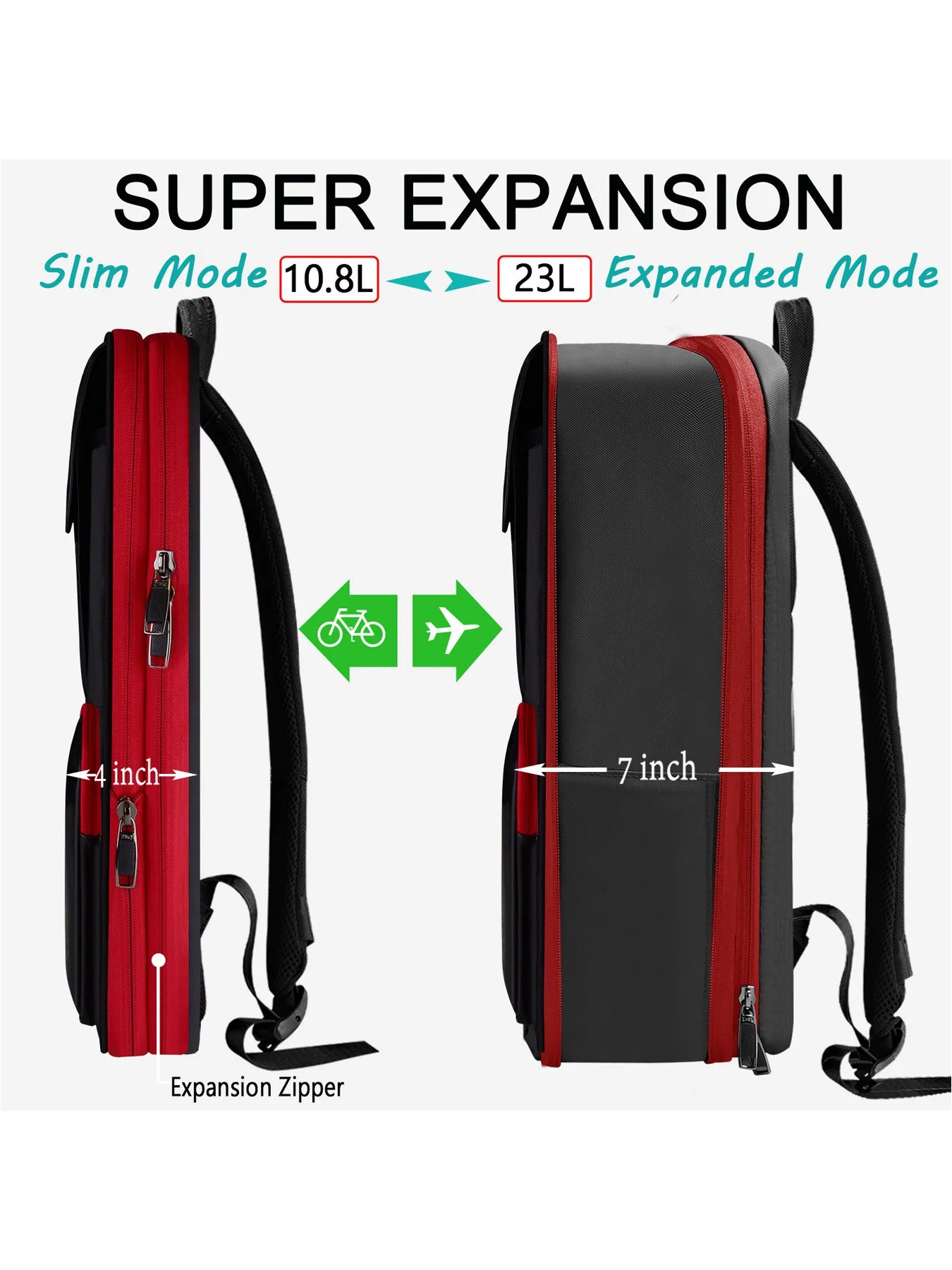 Slim & Expandable Laptop Backpack 15.6 Inch Business Waterproof Anti-Theft Travel for Men and Women