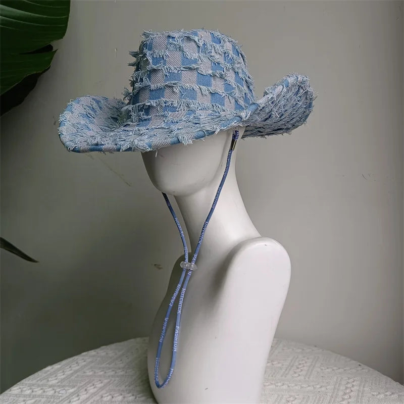 Western ethnic style cowboy hat tassel cowboy series fashion unisex jazz with heart shape decoration western cowboy hat