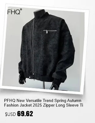 PFHQ Camouflage Vest Jacket Sleeveless Hollow Out Niche Zipper Contrast Color American Streetwear