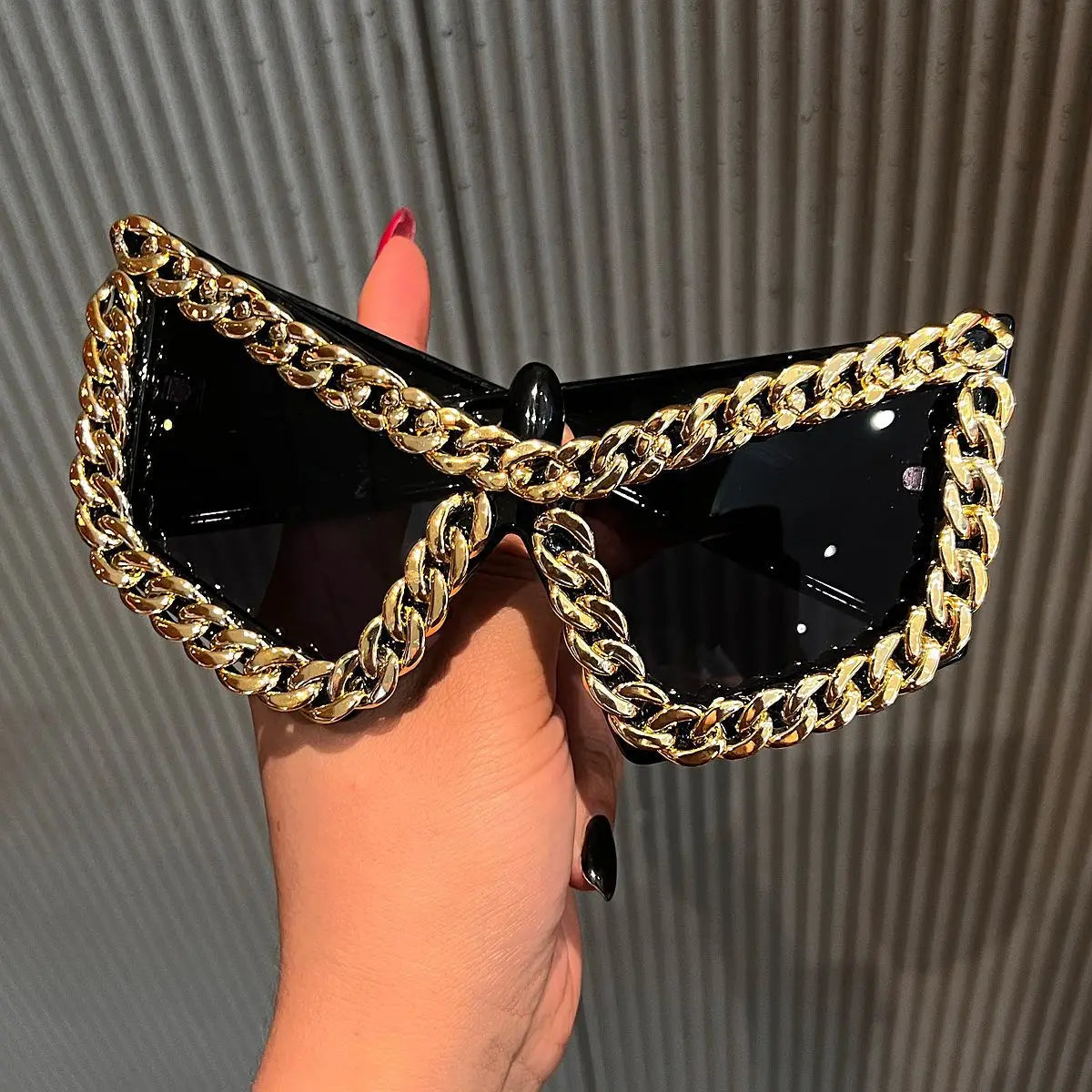 Luxury Cat Eye Chain Sunglasses for Women