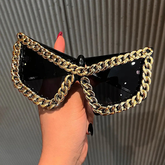 Luxury Cat Eye Chain Sunglasses for Women