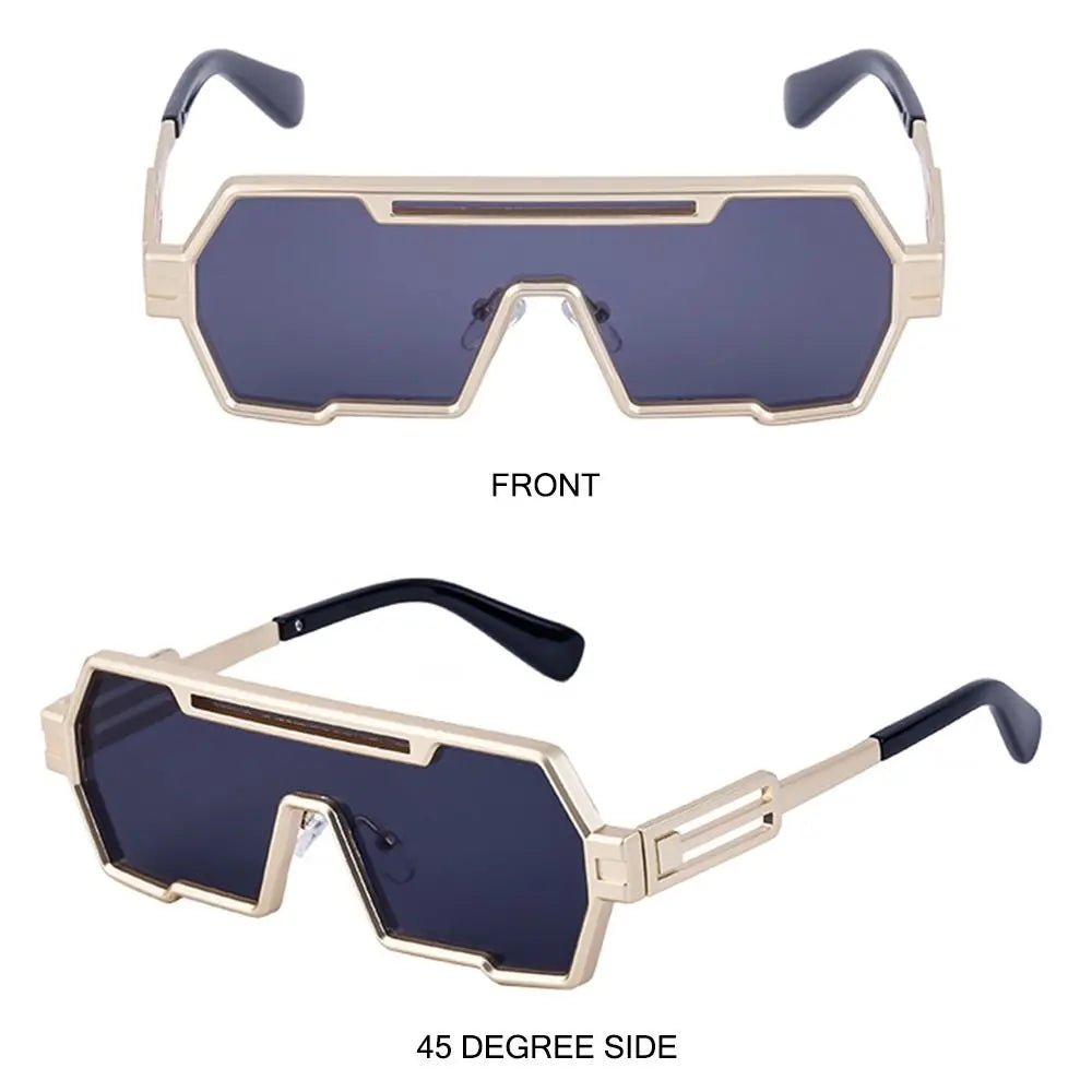 Metal Fashion Big Frame UV400 Protection Odd shape Sun Glasses for Men
