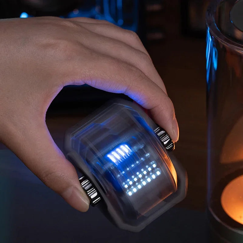 2025 New Mechanical Decompression Fidget Top Lighter Double Arc Electronic