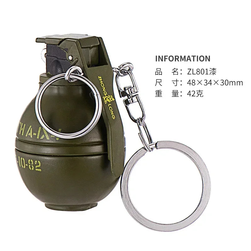 Grenade Design Windproof Jet Flame Butane Gas Lighter Outdoor Keychain Personalized Ornament Lighters Smoking