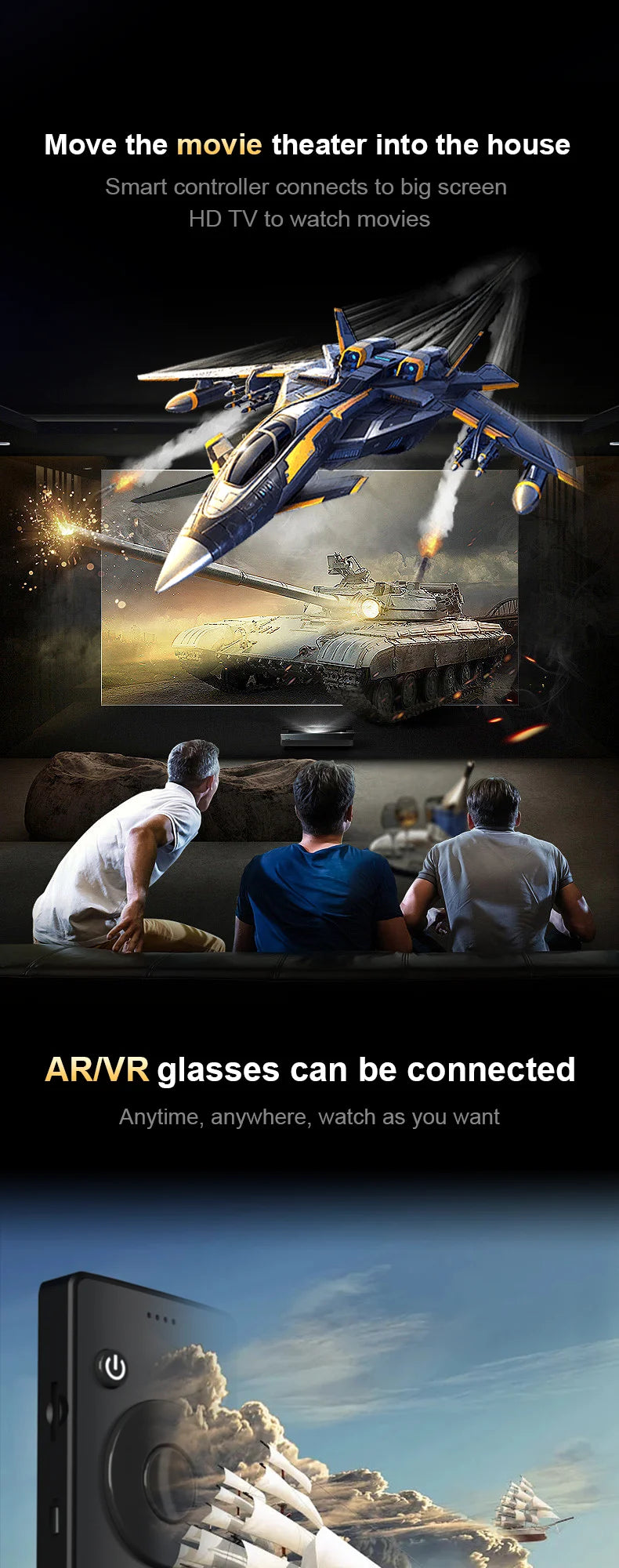 ENMESI V20 3D AR Smart Glasses 4K 200 Inch Max Screen VR All-in-One With Dual FHD Micro-OLED&0-500 Myopic Ddjustment for Phones