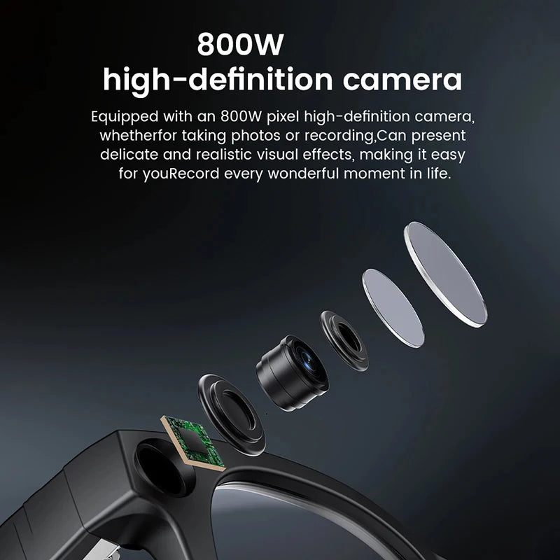 New AI SmartGlasses 800W HD Camera AI Translation Shooting Everything Recognition 4GB Storage 300mah SmartGlasses Men Women