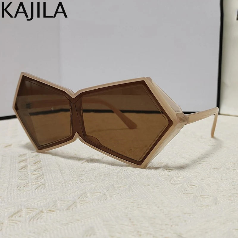 Women 2026 Luxury Brand Big Frame Shield Sun Glasses For Ladies Wrap Eyewear