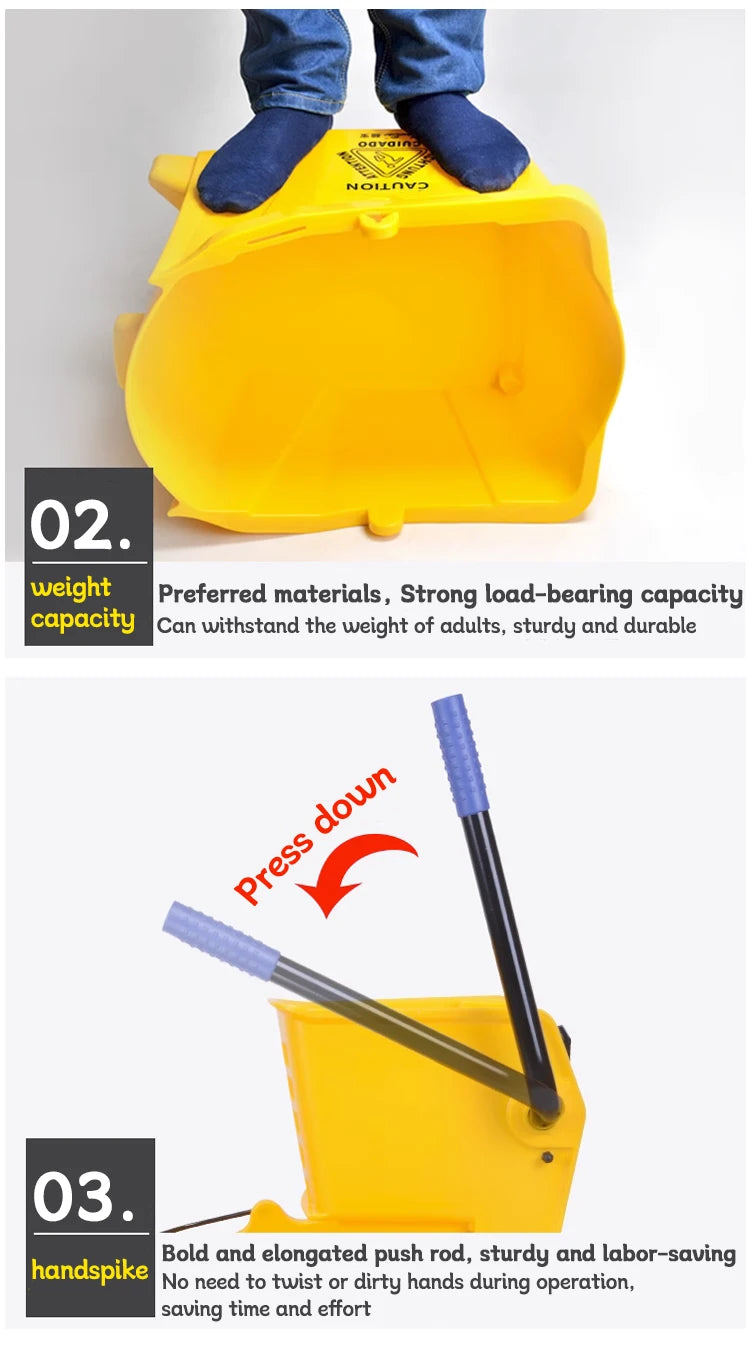 20L Hand Pressure Mop Bucket for Household And Commercial Use - Durable Cleaning Tool for Floor Care