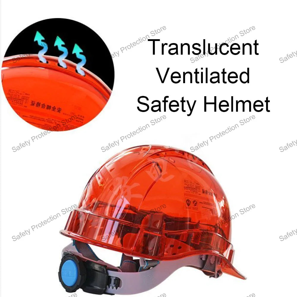 Construction Safety Helmet Worker Climbing Protective Transparent Vented Hard Hat Outdoor Workplace Head Protection Helmet