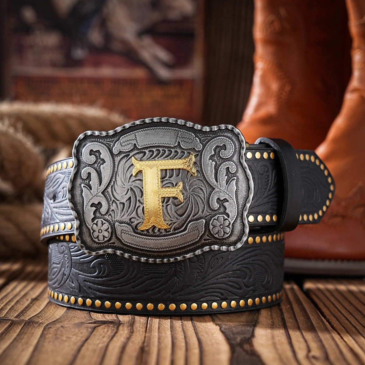 A Western-style PU material belt for both men and women, a casual, retro and classic personalized belt