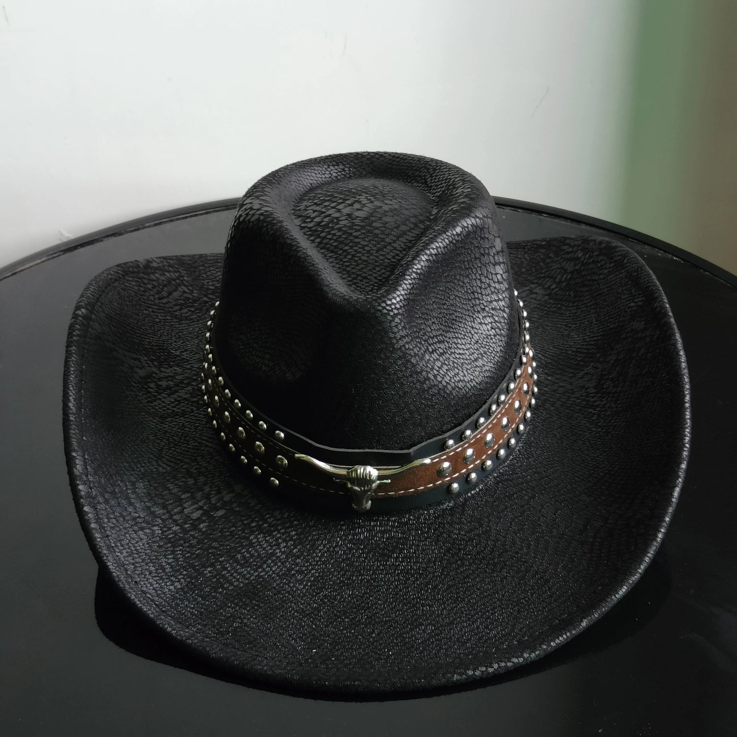 Faux Leather Western Cowboy Hats Men Women retro cowboy hats big brim cowgirl hat knight hat men. Australian