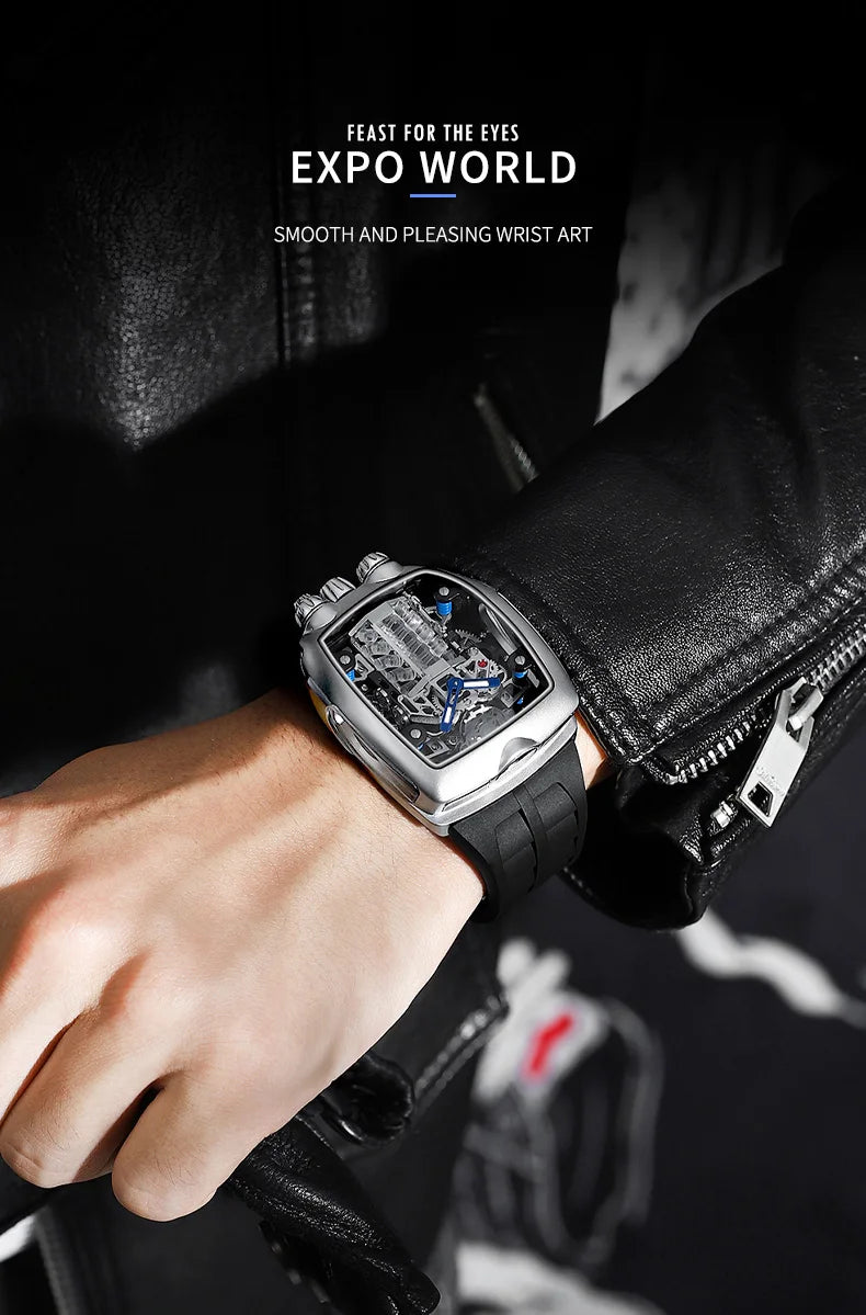 PINDU Design golden dragon Dial Men Mechanical Watch NH05 Movement Sapphire 50M Waterproof top-level Automatic movement Watch