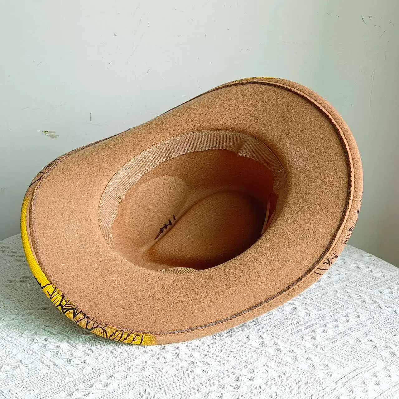 inted Fedora Western Cowboy Hat for Men and Women FloralPainted Jazz Hat Wide Brim Cowboy  Feather Accessories