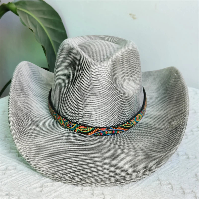 Faux Leather Western Cowboy Hats Men Women retro cowboy hats big brim cowgirl hat knight hat men. Australian