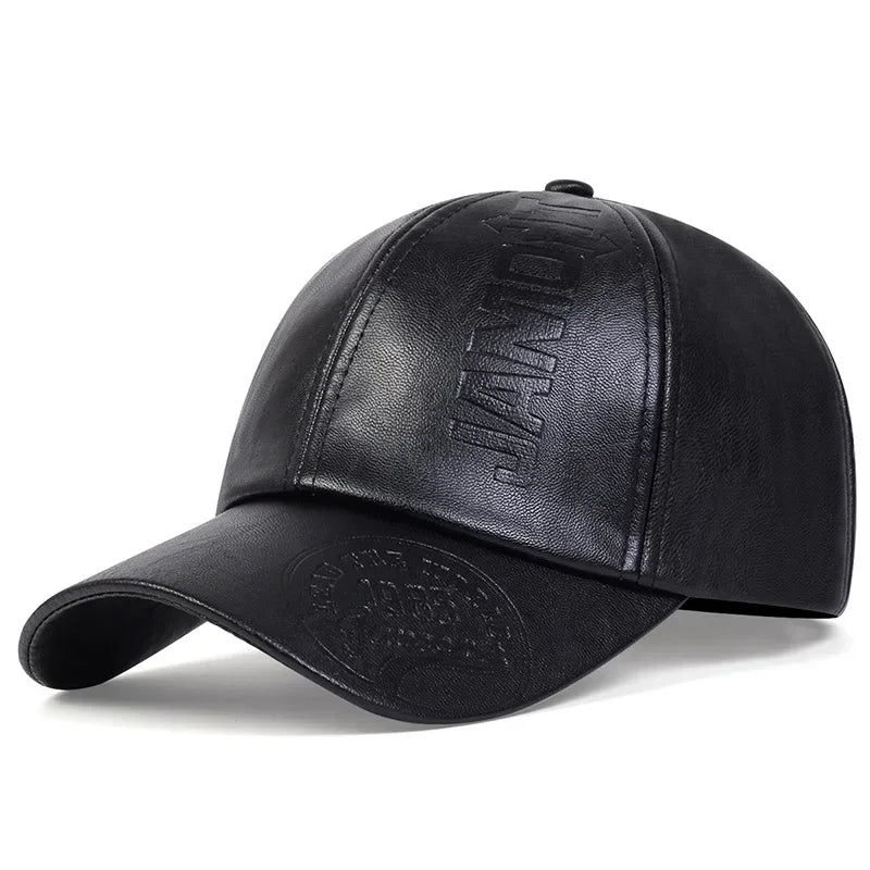 Unisex 1985 Letter Imprinting Leather Baseball Caps Spring and Autumn Outdoor Adjustable Casual Hats Sunscreen Hat