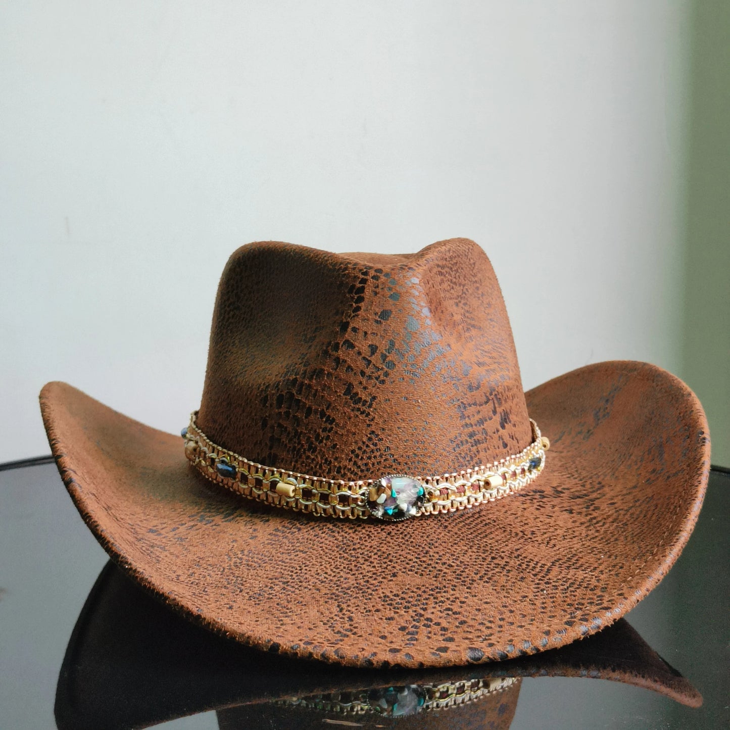 Faux Leather Western Cowboy Hats Men Women retro cowboy hats big brim cowgirl hat knight hat men. Australian