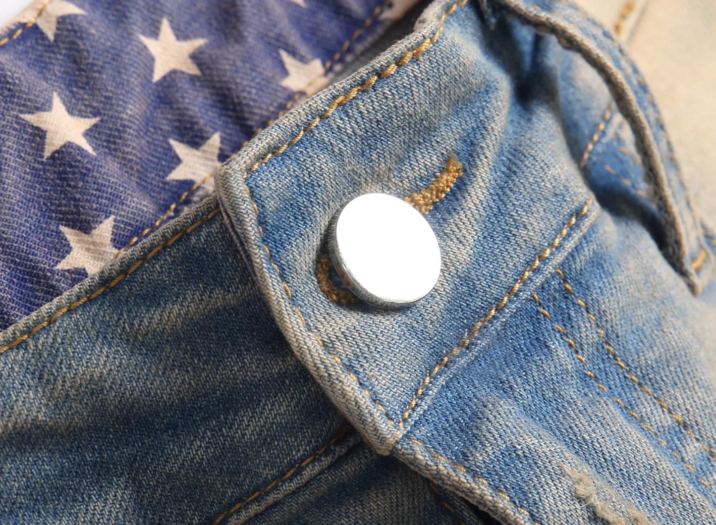 Kakan - New European and American Embroidered and Embroidered Long Jeans for Men's Wear, Retro Cuffed Fashion Stretch Jeans