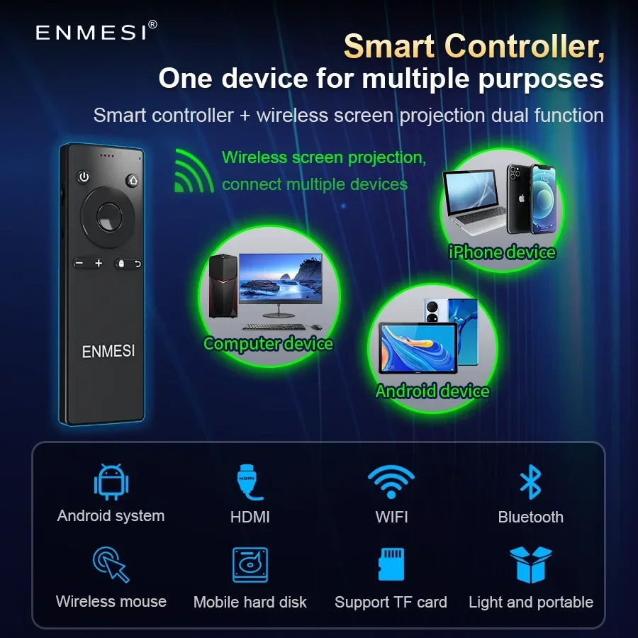 ENMESI V20 3D AR Smart Glasses 4K 200 Inch Max Screen VR All-in-One With Dual FHD Micro-OLED&0-500 Myopic Ddjustment for Phones