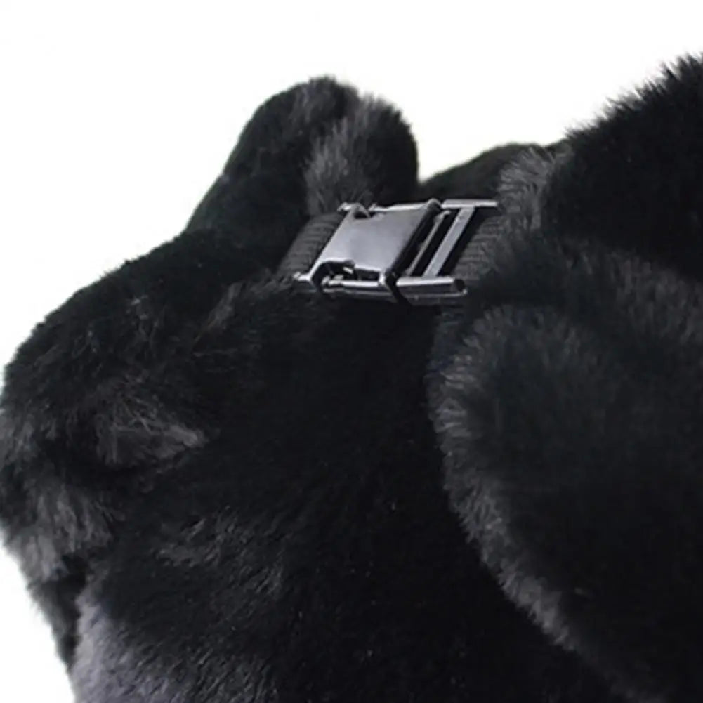 Plush Russian Imitation Rabbit Fur Outdoor Hat Ear Protection Anti Cold Windproof BomberHats