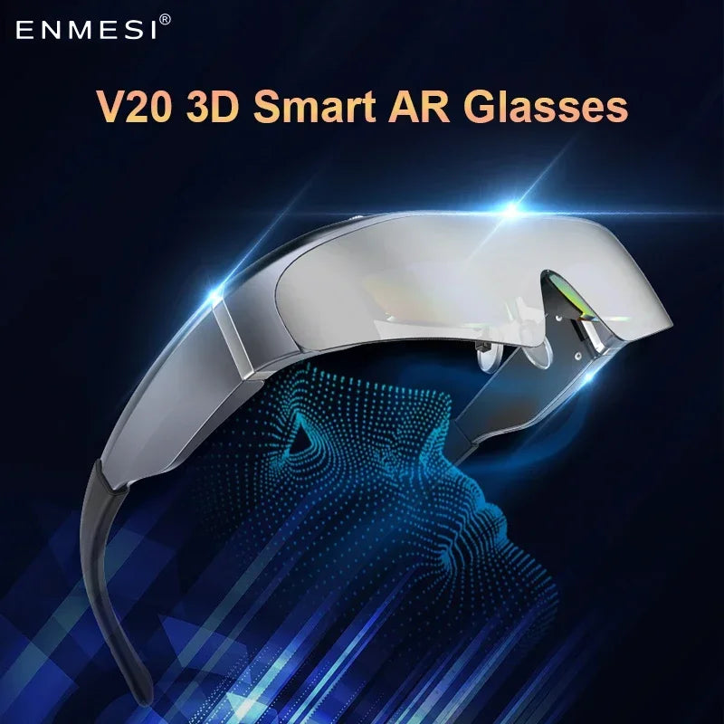 ENMESI V20 3D AR Smart Glasses 4K 200 Inch Max Screen VR All-in-One With Dual FHD Micro-OLED&0-500 Myopic Ddjustment for Phones