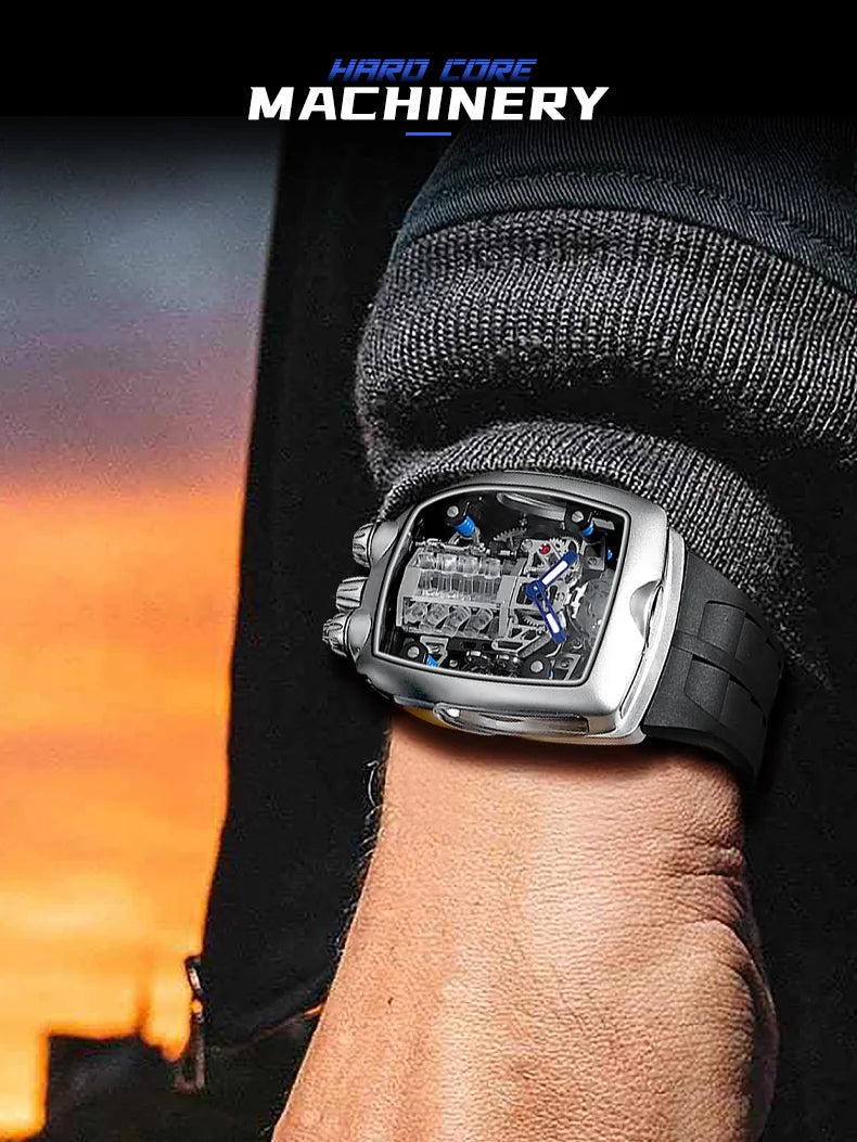 PINDU Design golden dragon Dial Men Mechanical Watch NH05 Movement Sapphire 50M Waterproof top-level Automatic movement Watch