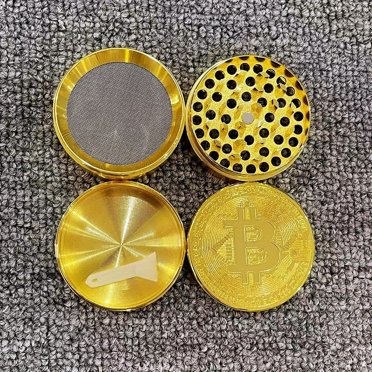 2/2.5inch Bitcoin Coin Herb Grinder Pepper Mortar Salt Crusher Spice Mill Tobacco Grass Grinder Smoking Cigarette Accessories
