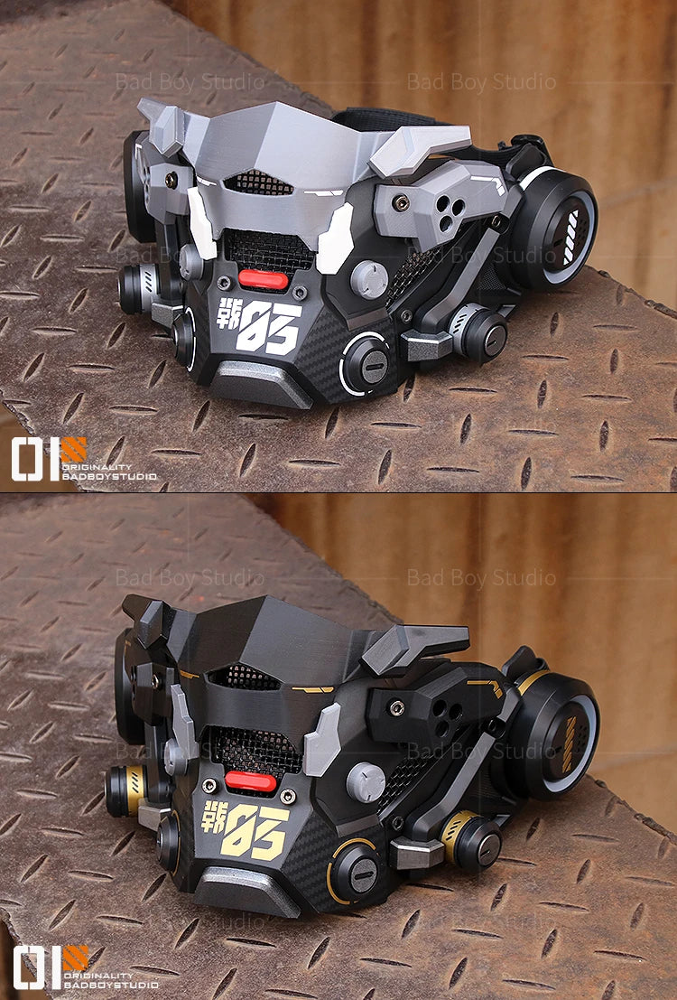 Sci Fi Mech Half Face Mask Mechwarrior Mask Shooting tactical Mask