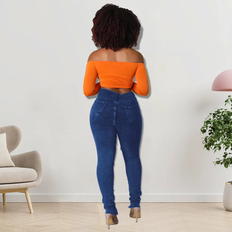 Women's Lace Up Skinny Jeans Stretch Distressed Destroyed Denim Pants Sexy Daily Date Street Going Out Night Club Party Jeans