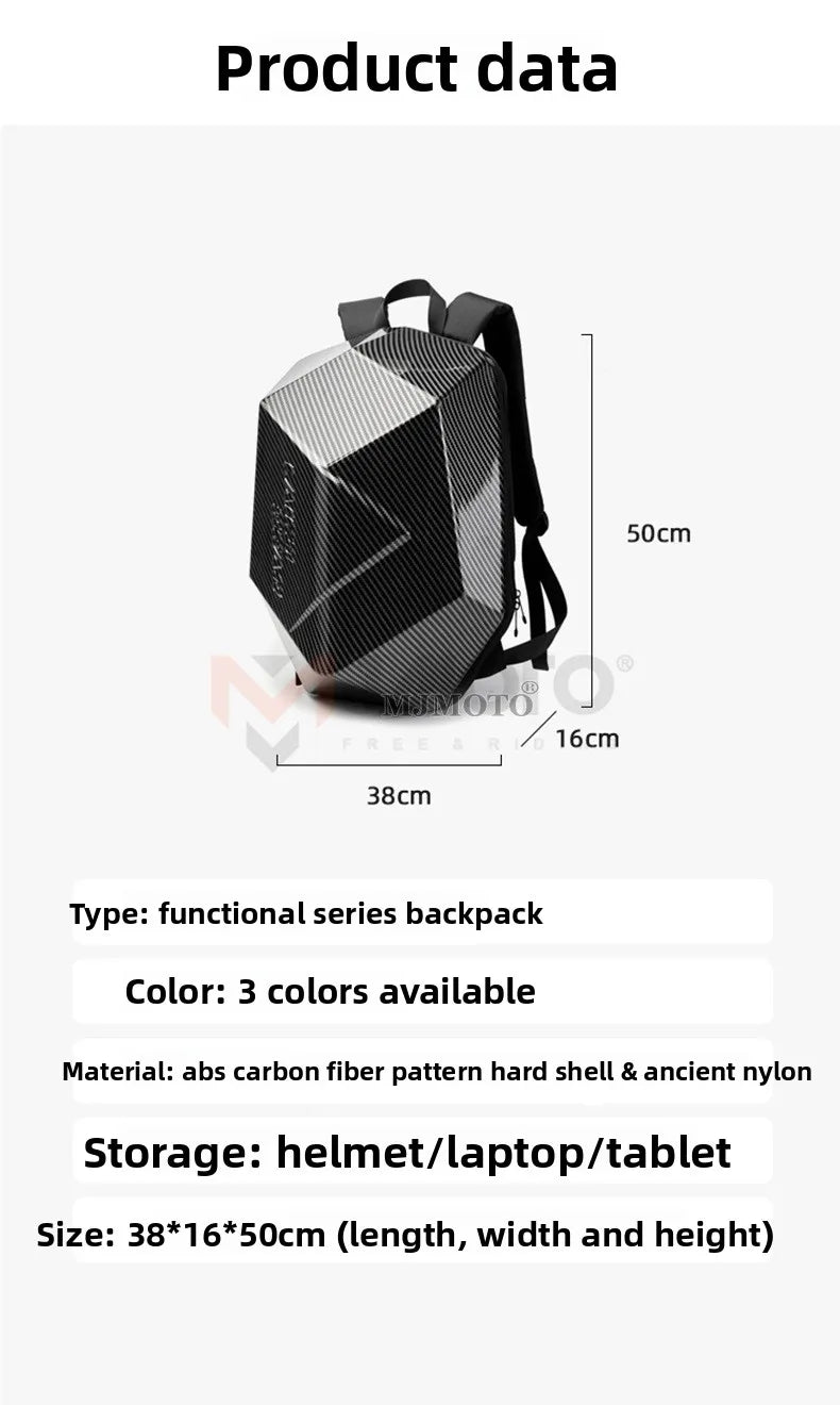 Motorcycle backpack waterproof motorcycle helmet ABS hard shell shoulders riding bag