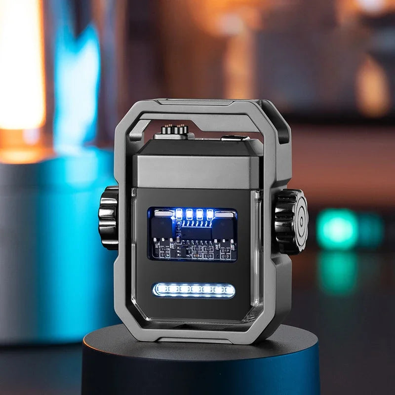 2025 New Mechanical Decompression Fidget Top Lighter Double Arc Electronic