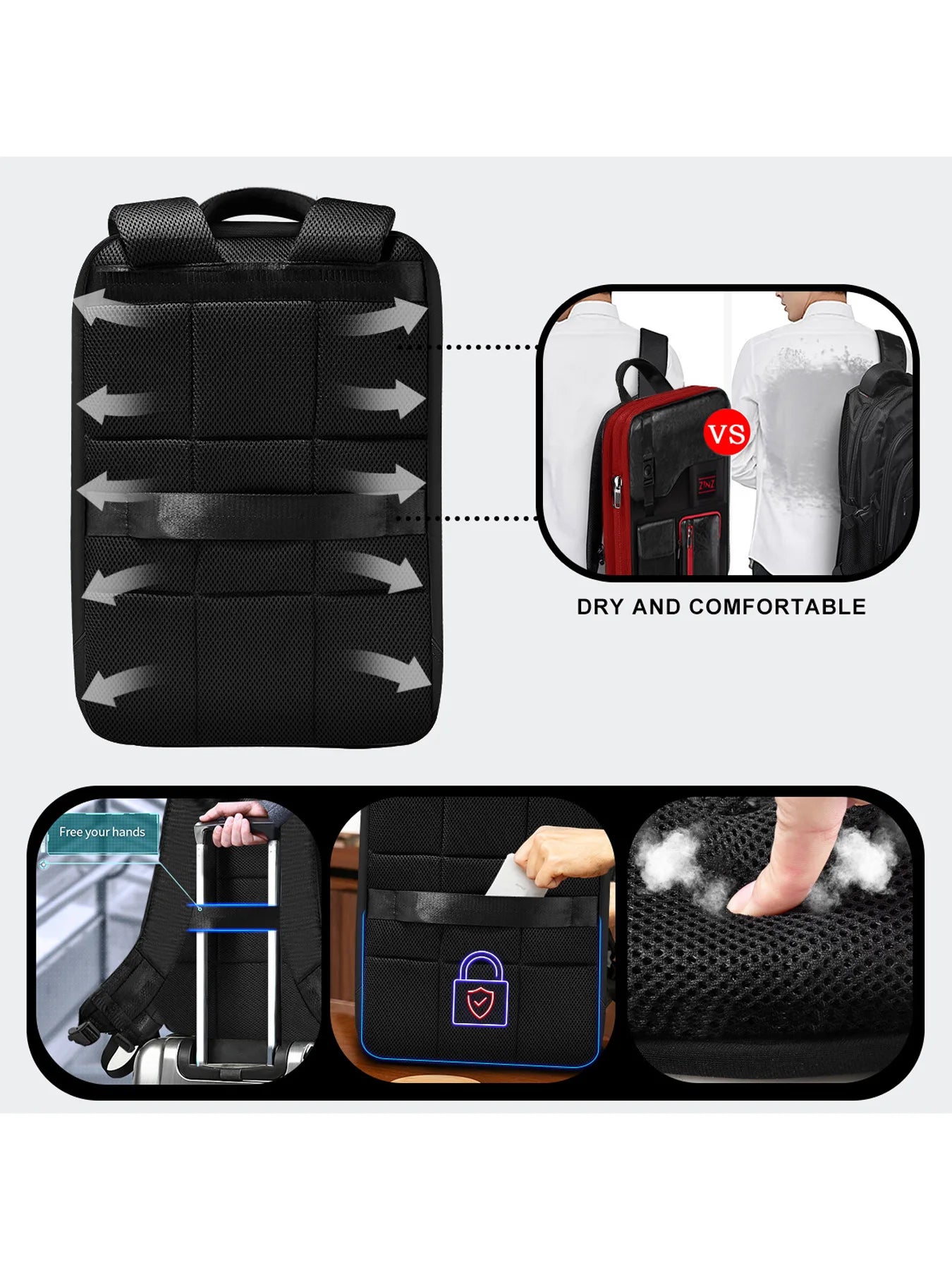 Slim & Expandable Laptop Backpack 15.6 Inch Business Waterproof Anti-Theft Travel for Men and Women