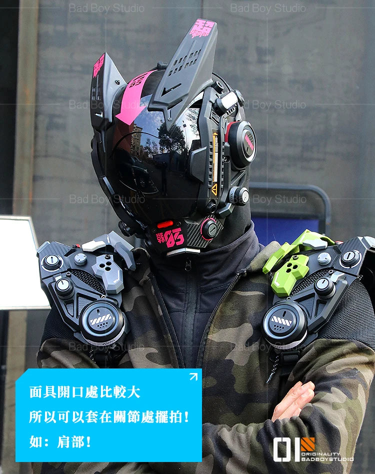 Sci Fi Mech Half Face Mask Mechwarrior Mask Shooting tactical Mask