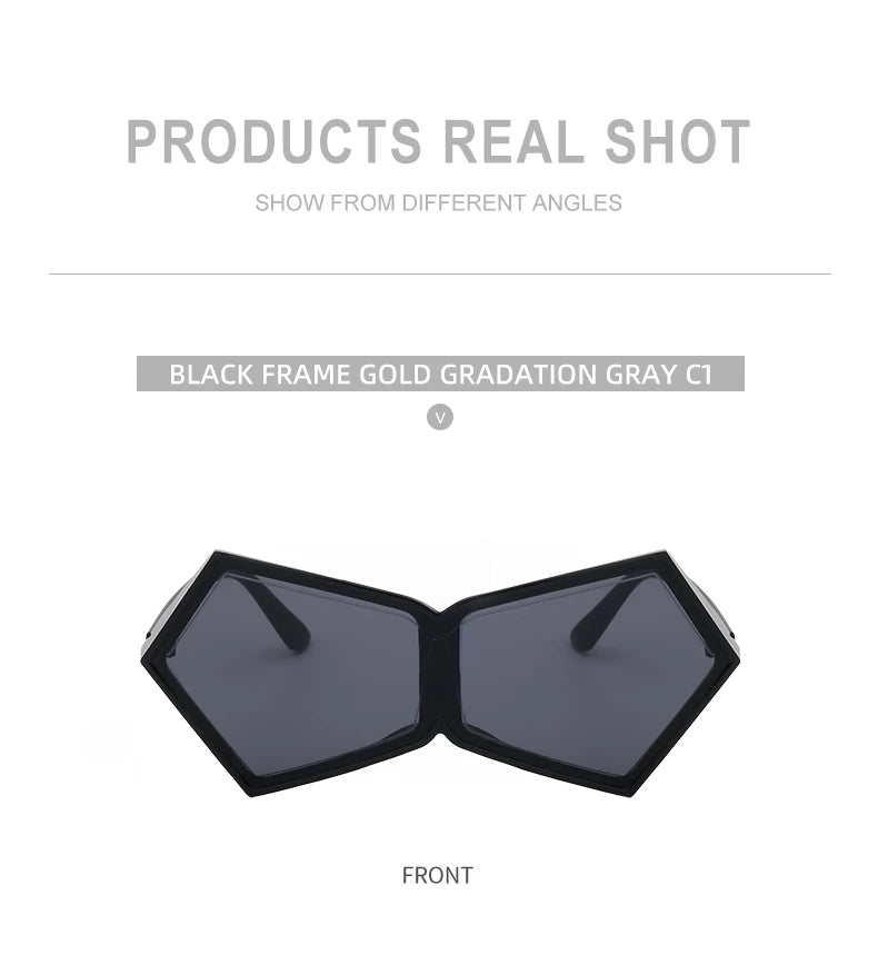 Women 2026 Luxury Brand Big Frame Shield Sun Glasses For Ladies Wrap Eyewear