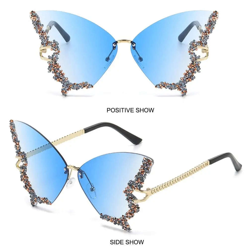 Luxury Eyewear Diamond Butterfly Sunglasses for Women Ladies Shades