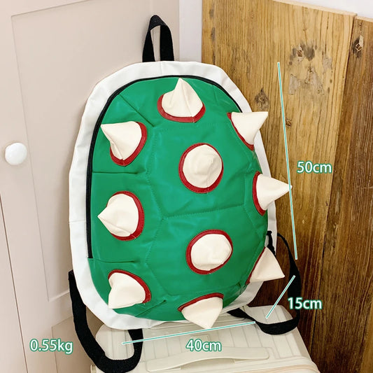 New Cute Turtle Shell Backpack Green Women Kawaii Soft Throns Backpacks Trendy College Student School Bag Gift for Girls