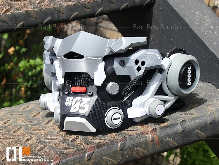 Cyber Role Punk Mask Sci-fi Mecha Machine Can Half Face Mask Cos Battle Cosplay Anime Props Halloween Costumes for Men Man