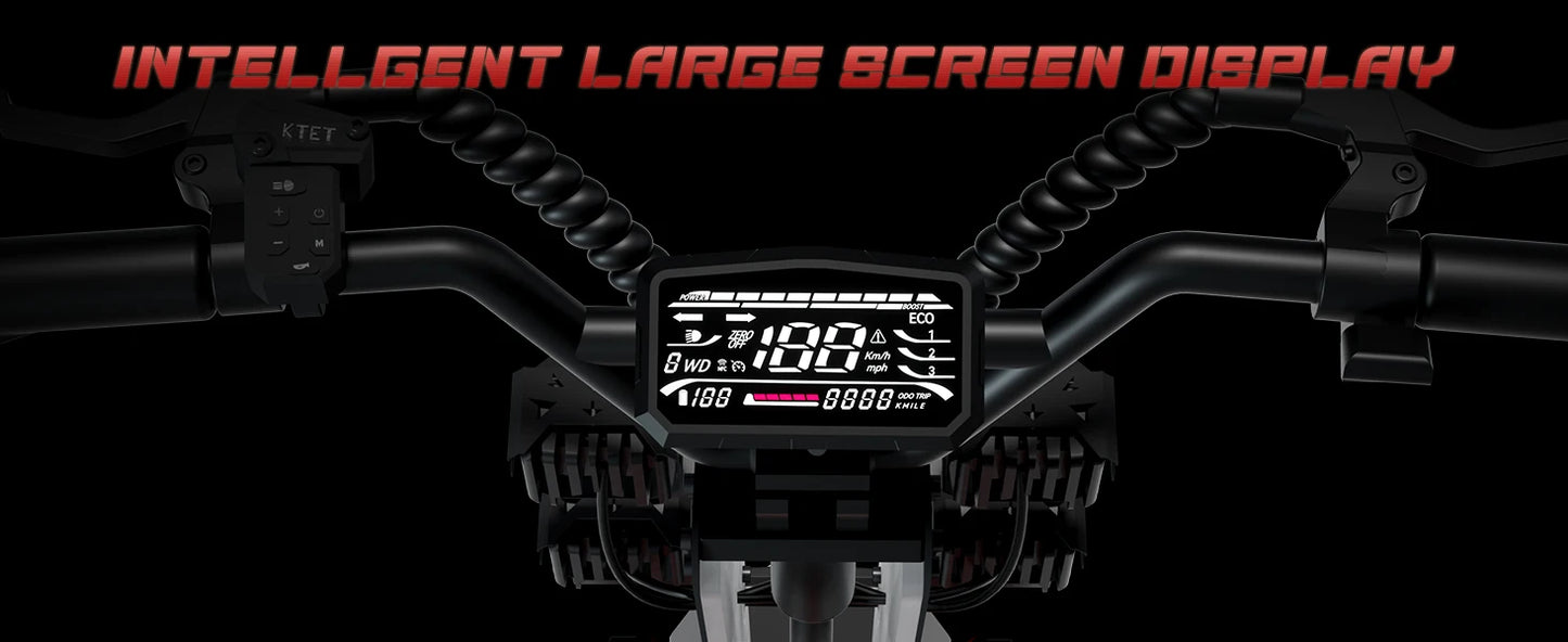 1000W Foldable Adult Electric Scooter 60V 40AH Dual Motor Max Range 74.5 Miles Speed 52.8Mph 13'' All Terrain Electric Scooter