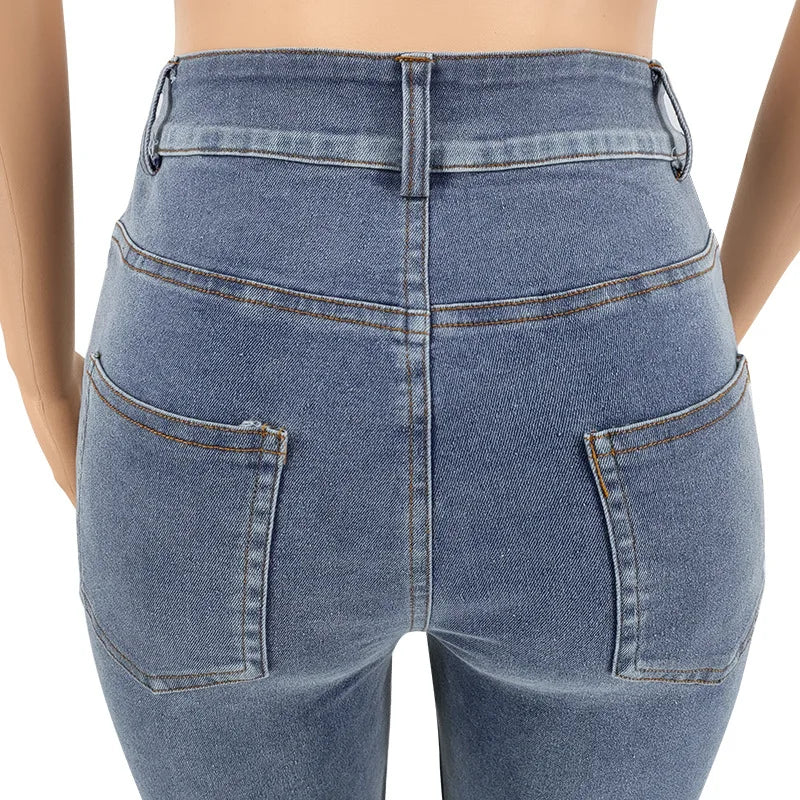 Women's Lace Up Skinny Jeans Stretch Distressed Destroyed Denim Pants Sexy Daily Date Street Going Out Night Club Party Jeans