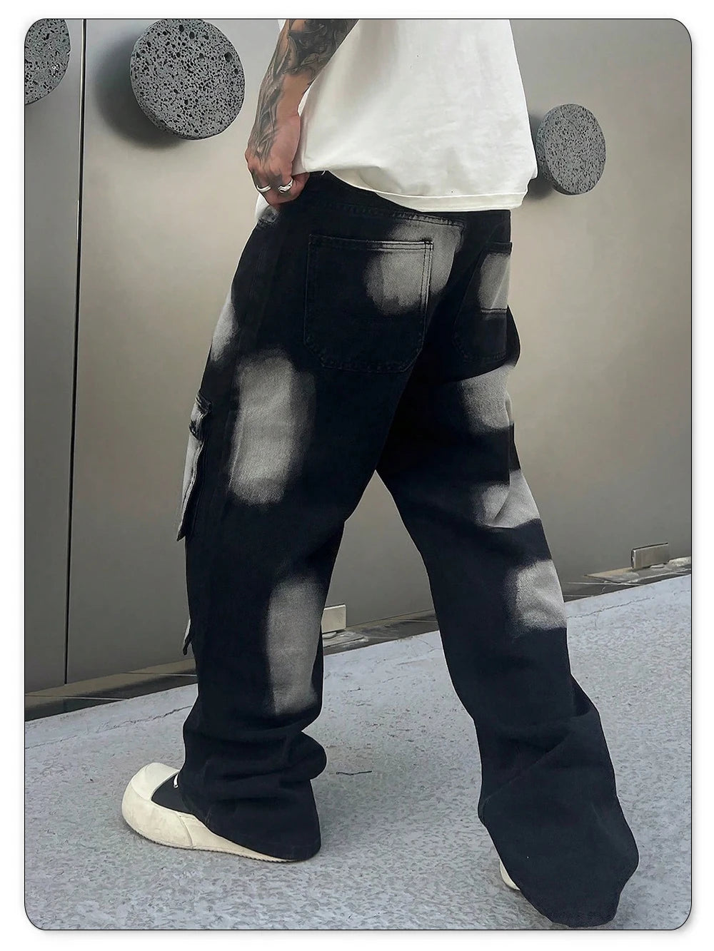 Streetwear Men's Jeans Tie Dye Cowboy Pants Wide Leg Hip Hop Goth Soft Cotton Jeans