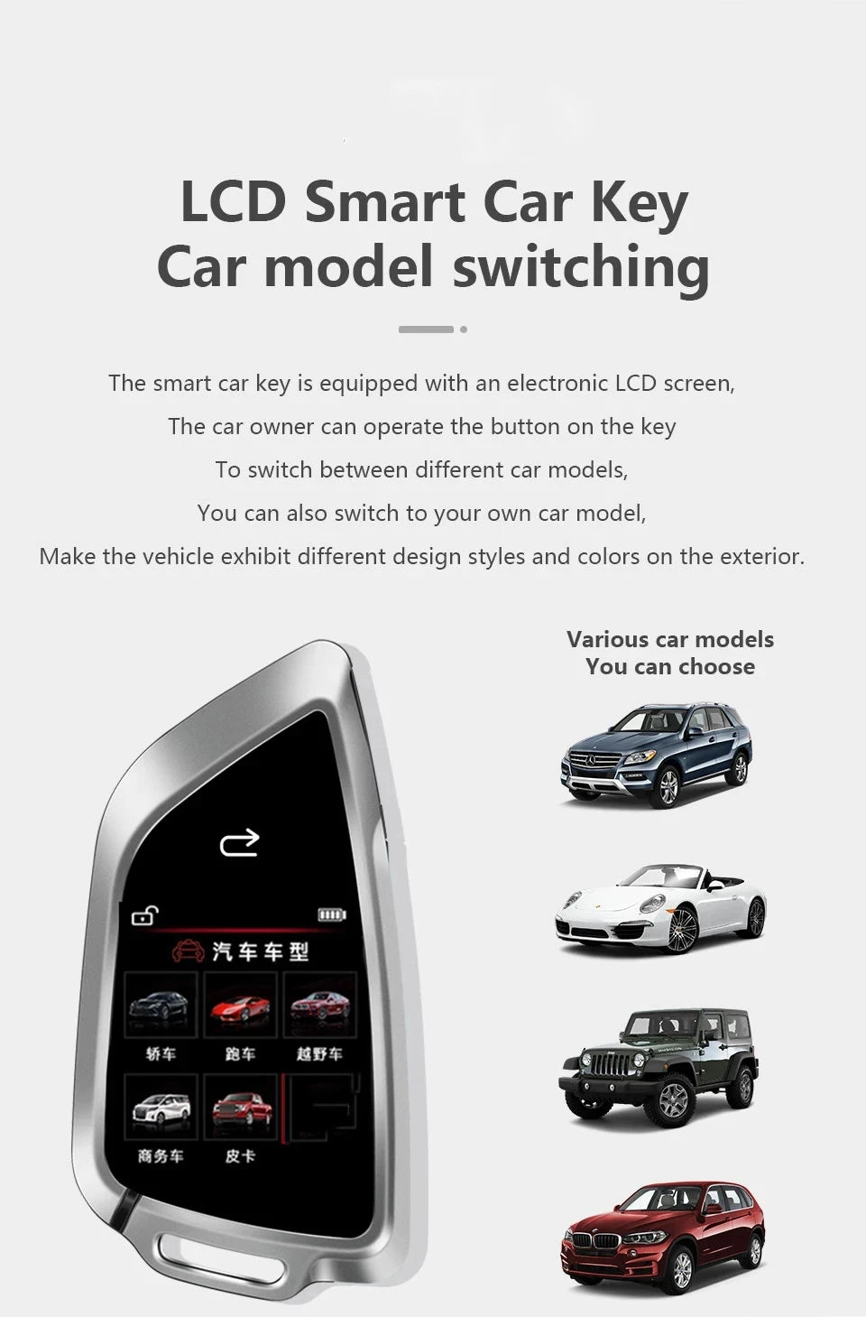 Universal Smart LCD Car Key For BMW Audi Benz KIA Lexus Jaguar Nissan Hyundai Honda Toyota Ford Renault Comfortable Entry