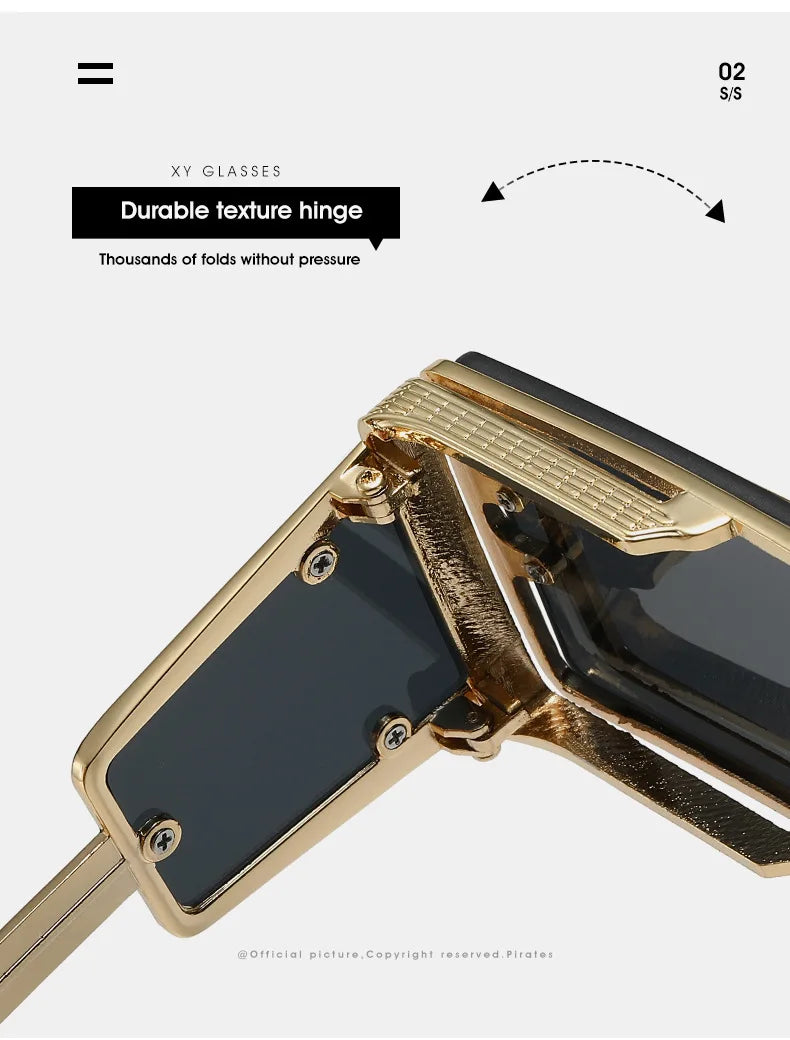 Sunglasses Men Square Sun Glasses Designer T-show  Eyewear Unisex Fashion Heavy Metal Luxury Shades