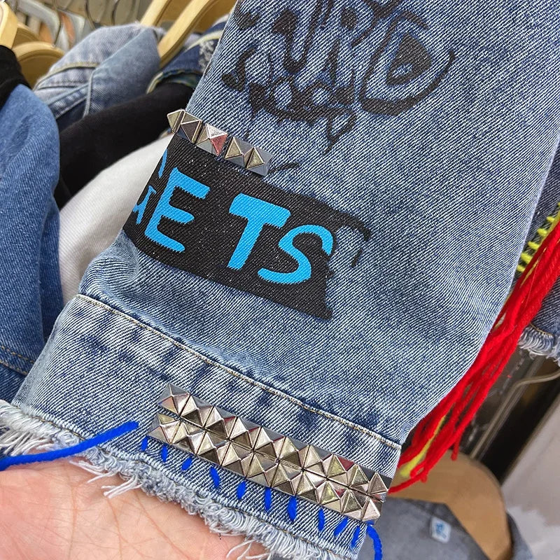 Graffiti Denim Jacket Women