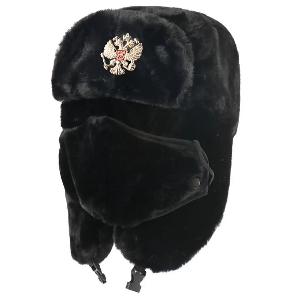 Plush Russian Imitation Rabbit Fur Outdoor Hat Ear Protection Anti Cold Windproof BomberHats