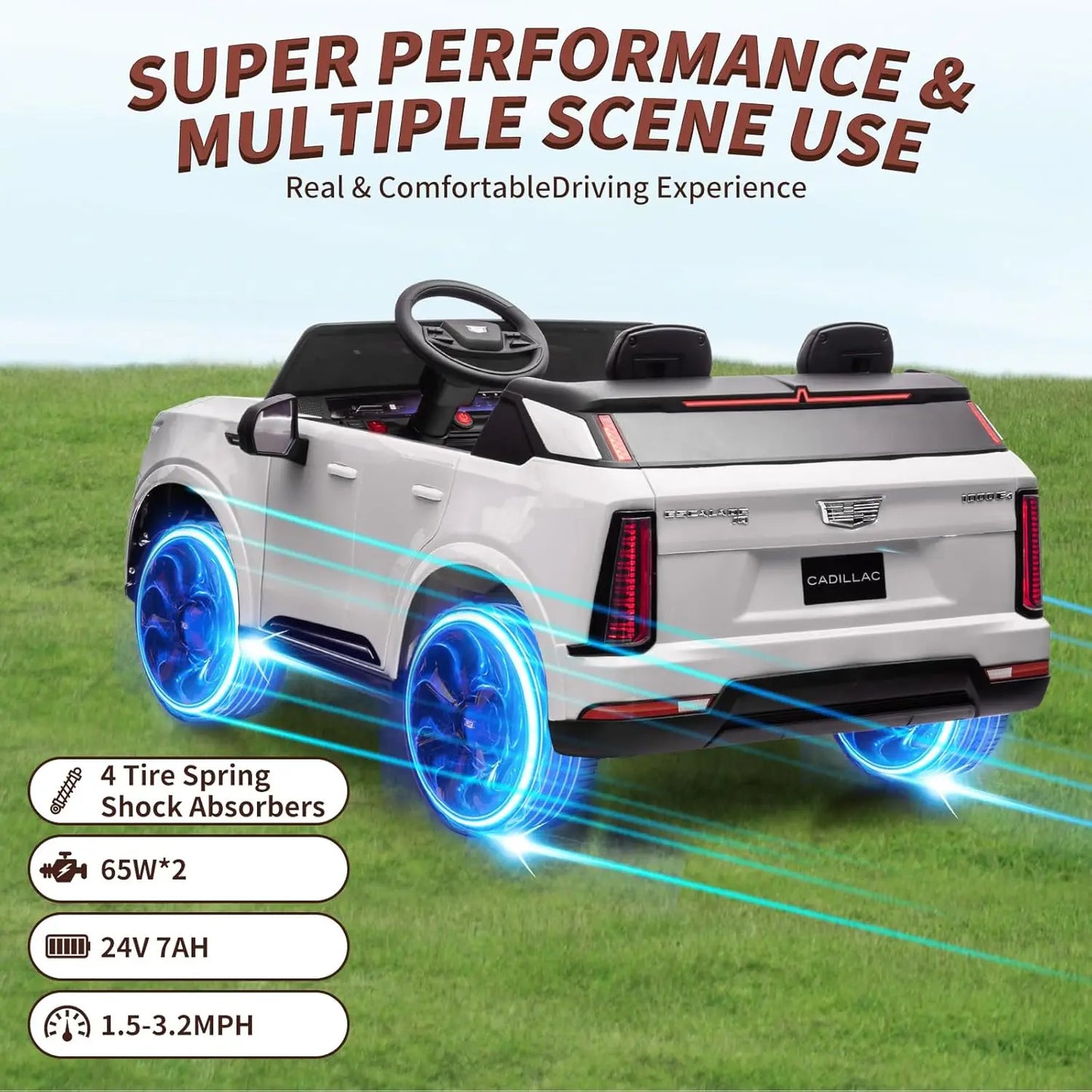 24V Kids Ride on Car Licensed Battery Powered Electric Vehicle w/Remote Control, 2 Seater 4-Wheel Shock Absorbers Smooth Start