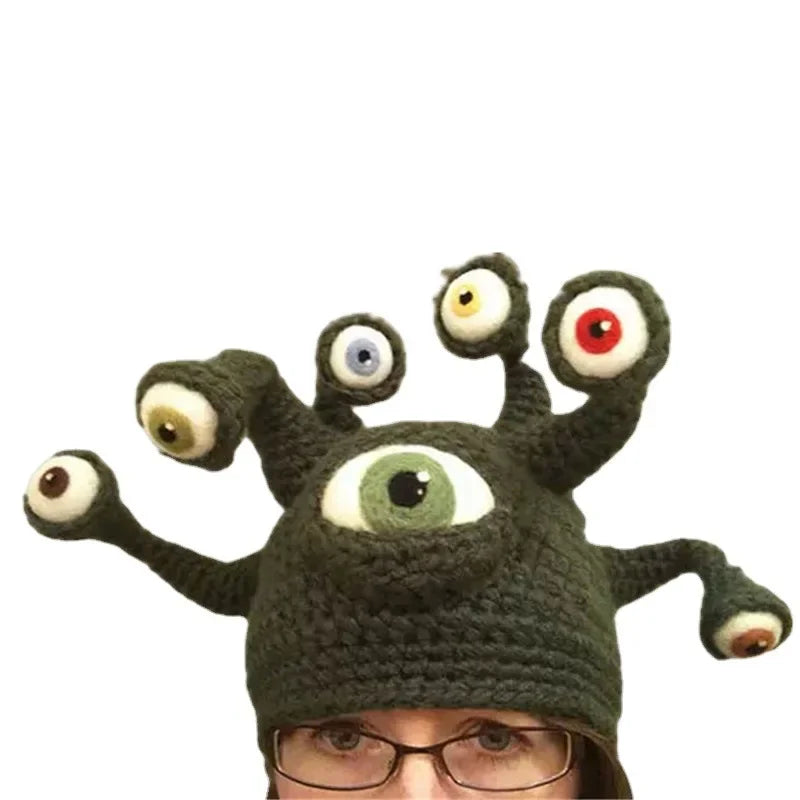Hand-knitted Octopus Eye Hats Fall/Winter Tentacle Hats Men's and Women's Monster Hats