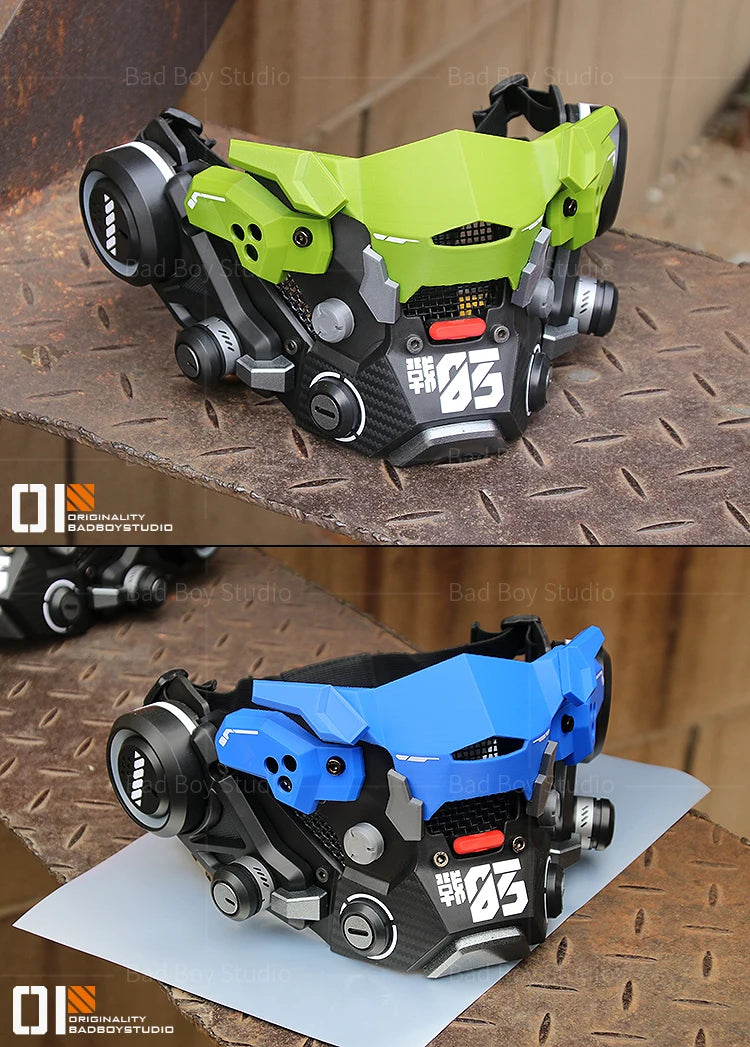 Sci Fi Mech Half Face Mask Mechwarrior Mask Shooting tactical Mask