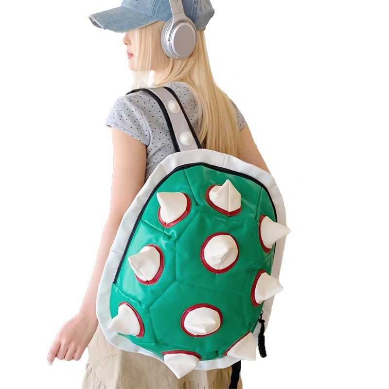 New Cute Turtle Shell Backpack Green Women Kawaii Soft Throns Backpacks Trendy College Student School Bag Gift for Girls
