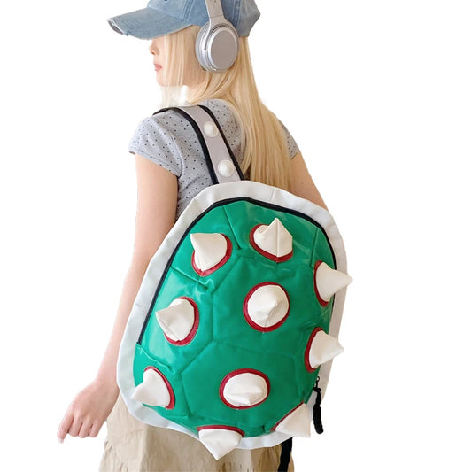 New Cute Turtle Shell Backpack Green Women Kawaii Soft Throns Backpacks Trendy College Student School Bag Gift for Girls