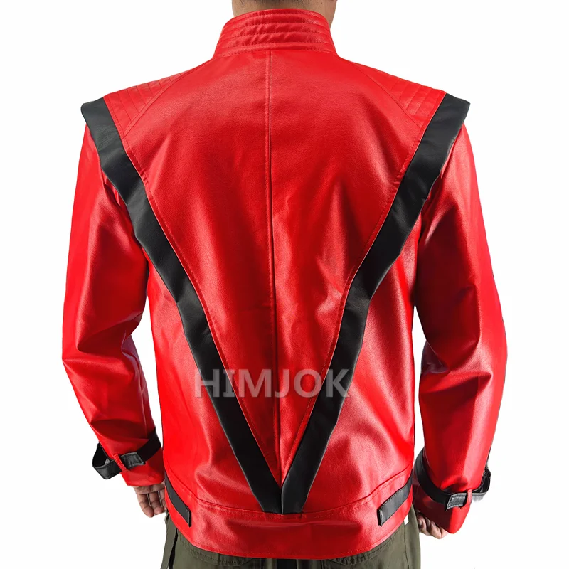 Michael Jackson Thriller Red Leather Jacket for Women/ men